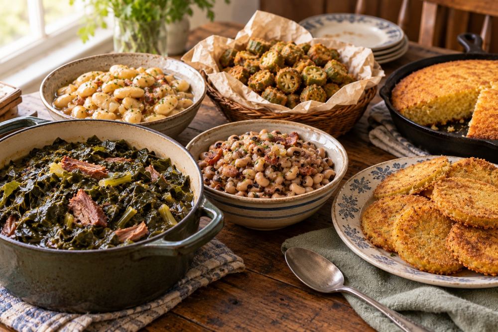 Greens, beans and sides